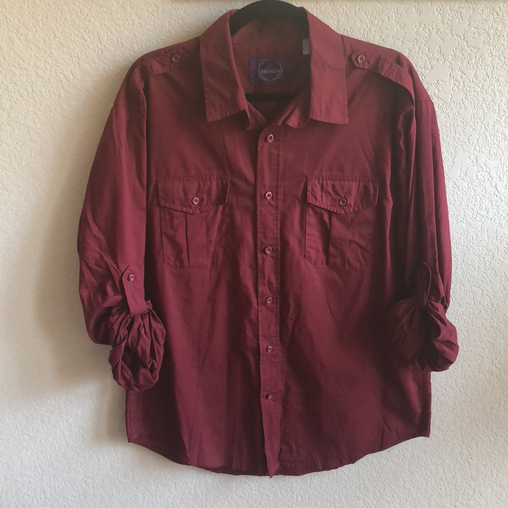 Red Men’s Button Down Shirt